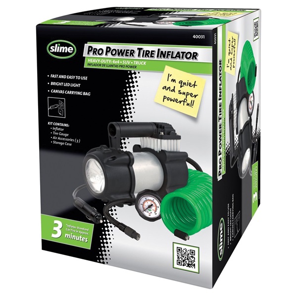 Slime Pro Power 40031 Tire Inflator, 12 V, 0 to 150 psi Pressure, Dial Gauge - 3
