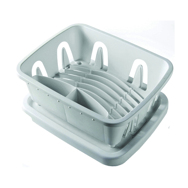 Camco USA 43511 Dish Drainer and Tray, Plastic, White, 11.69 in L, 9-1/2 in W, 4-3/4 in H - 2