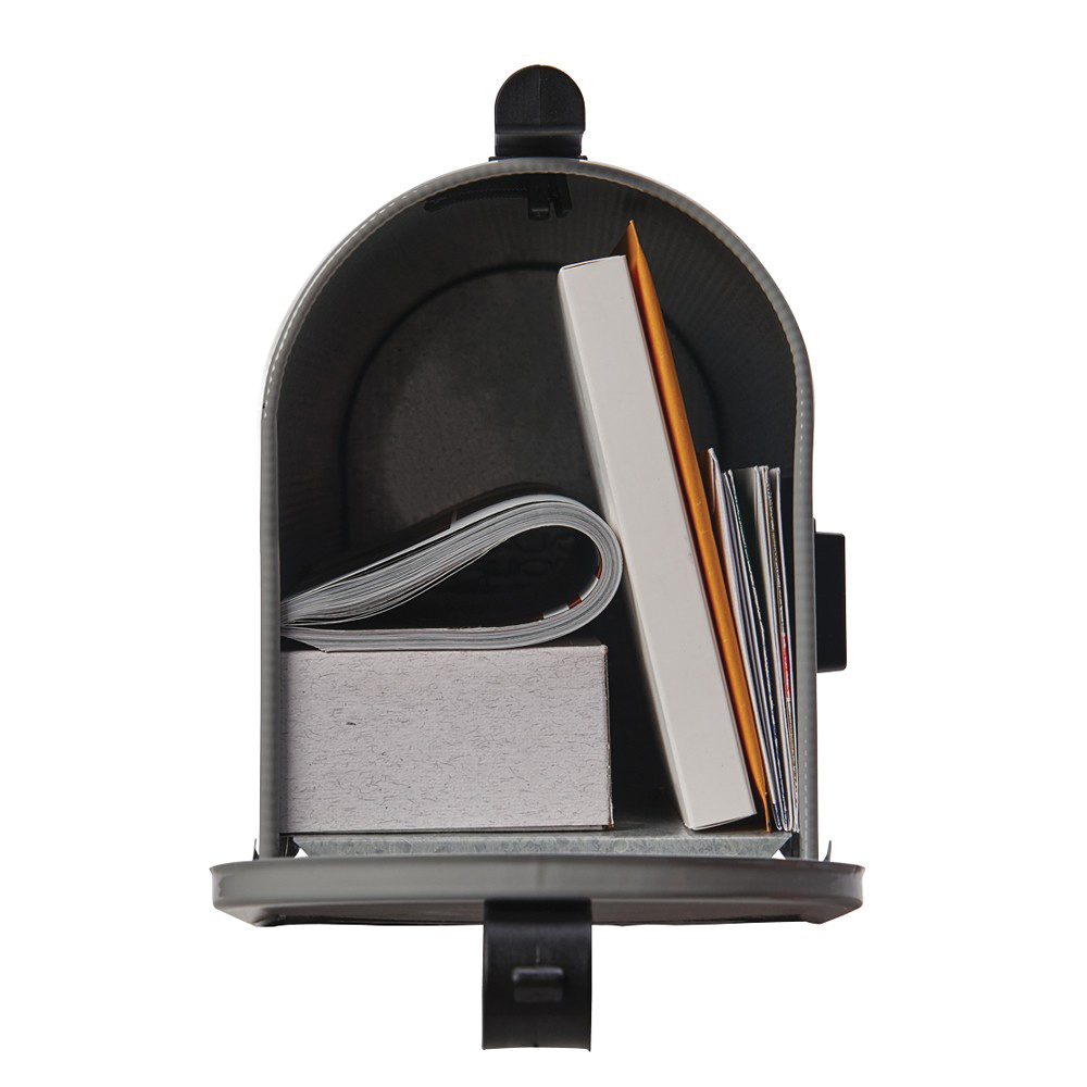 Gibraltar Mailboxes Grayson Series ST100000 Rural Mailbox, 800 cu-in, Steel, Powder-Coated, 7 in W, 20.3 in D, Gray - 3