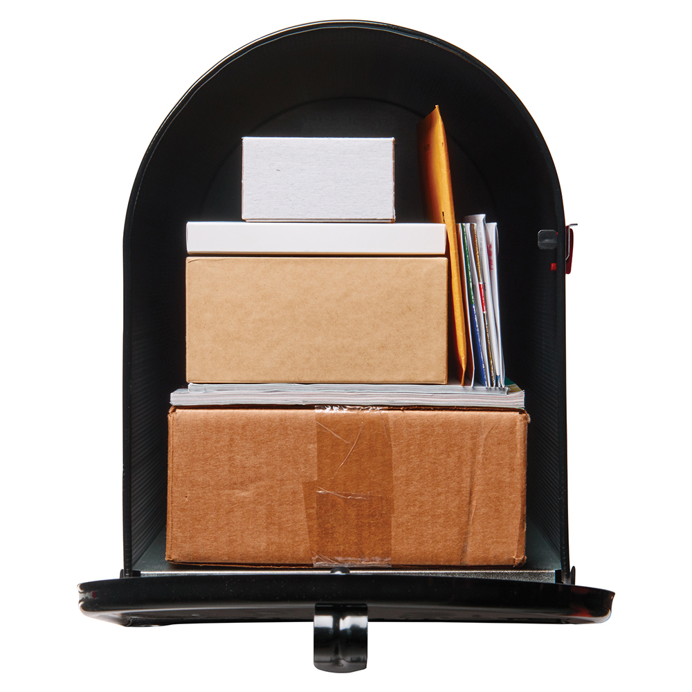 Gibraltar Mailboxes ST200B00 Series Rural Mailbox, Black, 3175 cu-in Capacity, Galvanized Steel, Powder-Coated, 15 in H - 3