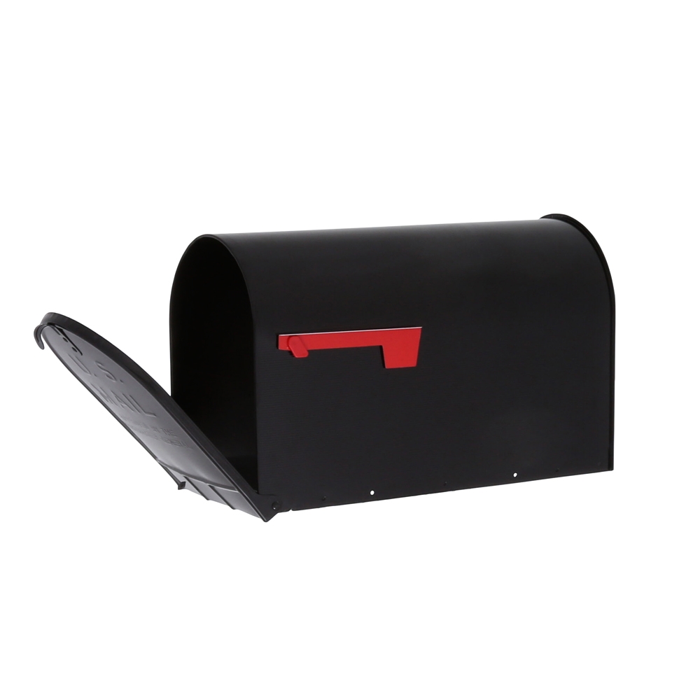 Gibraltar Mailboxes ST200B00 Series Rural Mailbox, Black, 3175 cu-in Capacity, Galvanized Steel, Powder-Coated, 15 in H - 4
