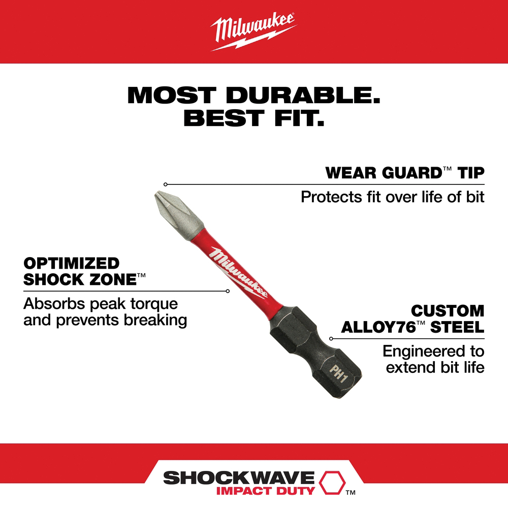 Milwaukee SHOCKWAVE Impact Duty 48-32-4403 Driver Bit Set, 18-Piece, All-Purpose, Steel - 3