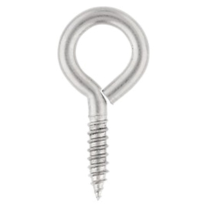 National Hardware 2016BC Series N220-475 Screw Eye, #8, 0.16 in Dia Wire, 0.69 in L Thread, 1.62 in OAL, Stainless Steel - 4