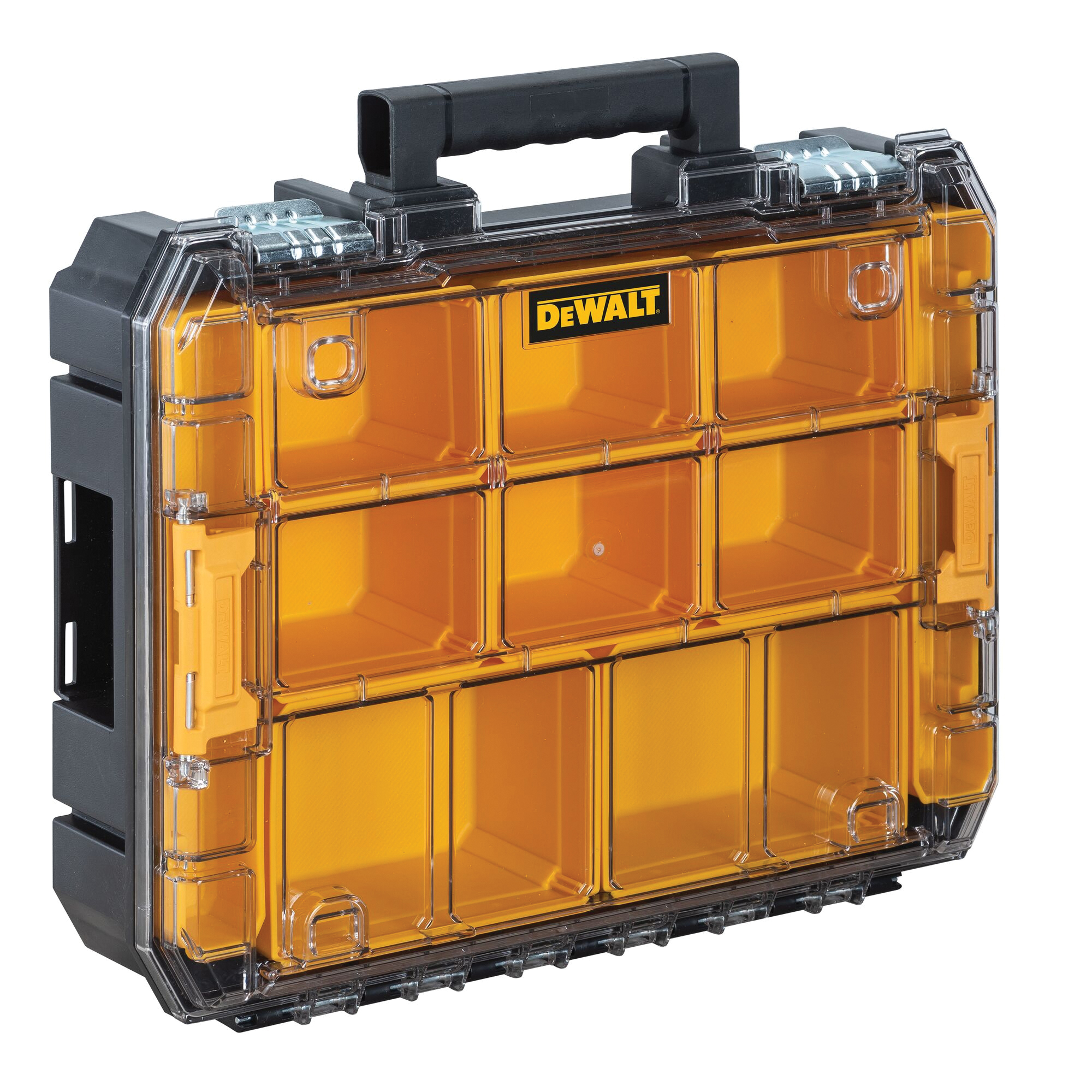DEWALT DWST17805 Tool Organizer with Clear Lid, 44 lb, 13 in L, 17-5/16 in W, 4-5/8 in H, 7-Compartment, Plastic - 2