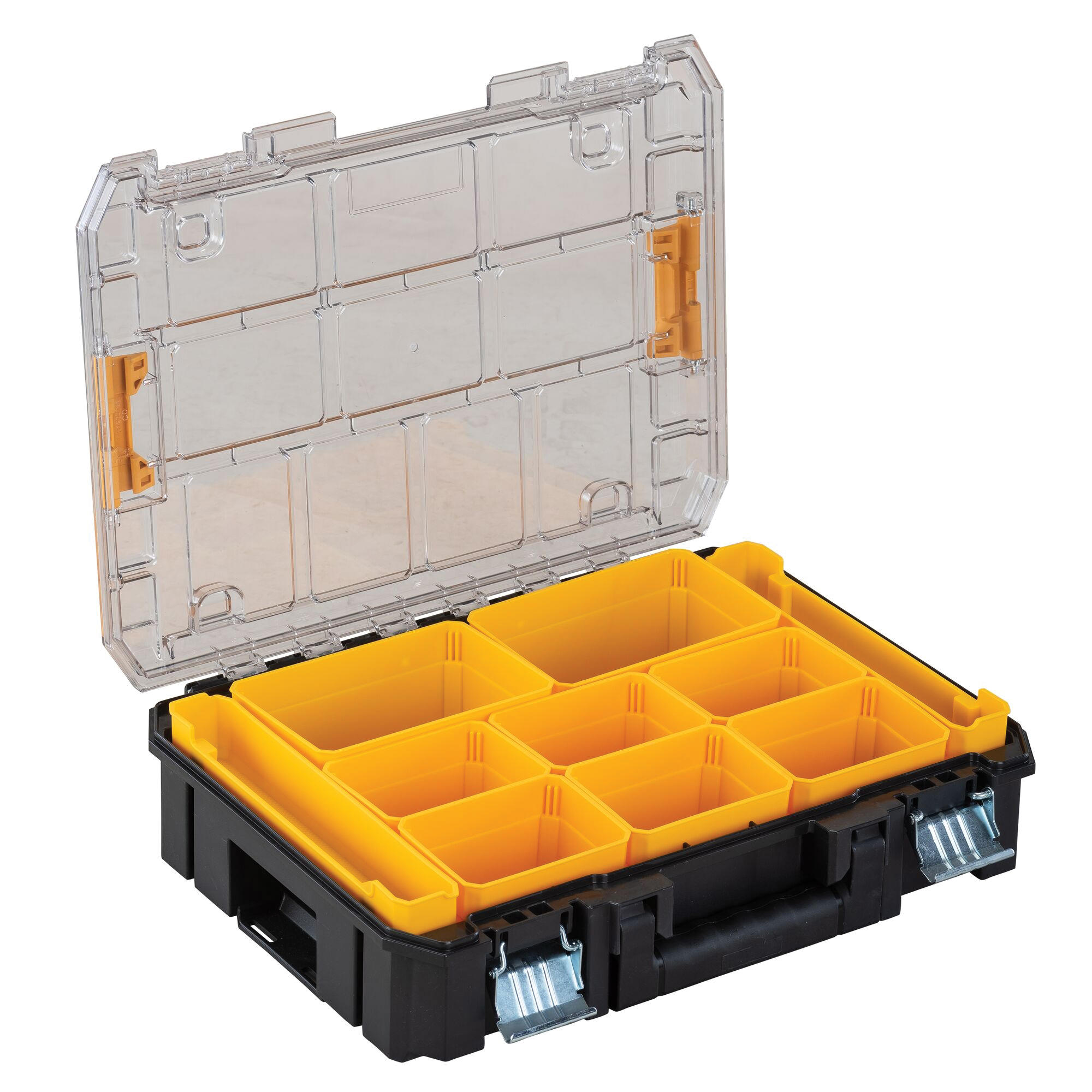 DEWALT DWST17805 Tool Organizer with Clear Lid, 44 lb, 13 in L, 17-5/16 in W, 4-5/8 in H, 7-Compartment, Plastic - 3