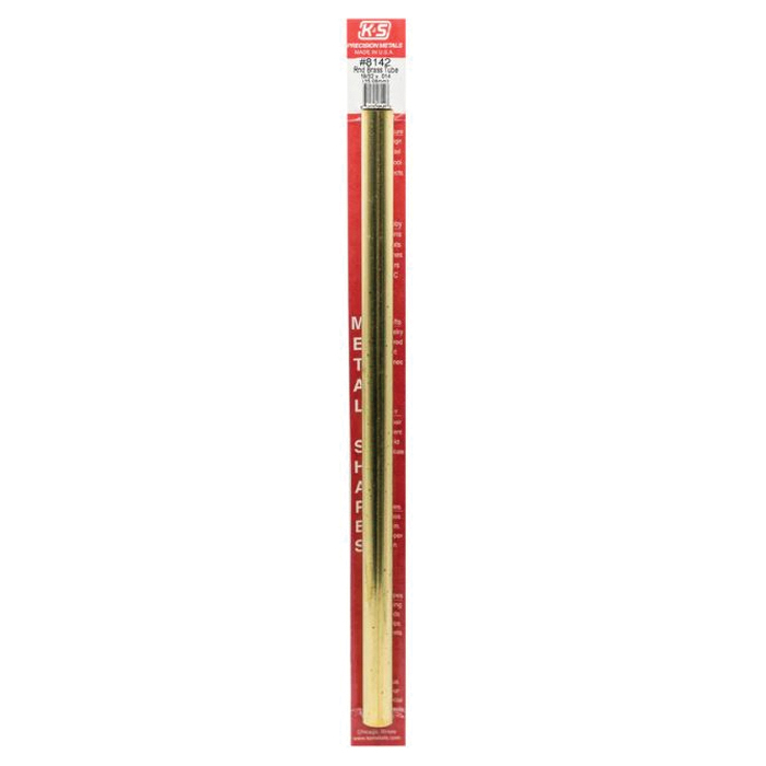 K & S 8142 Decorative Tube, Round, 12 in L, 19/32 in Dia, 0.014 in Wall, Brass - 2