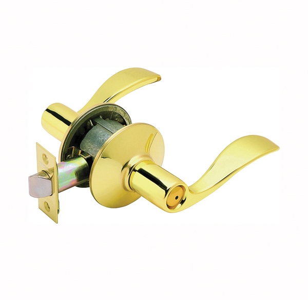 Schlage F Series F40V ACC 605 Privacy Lever, Mechanical Lock, Metal, Residential, Bright Brass, 2 Grade - 2
