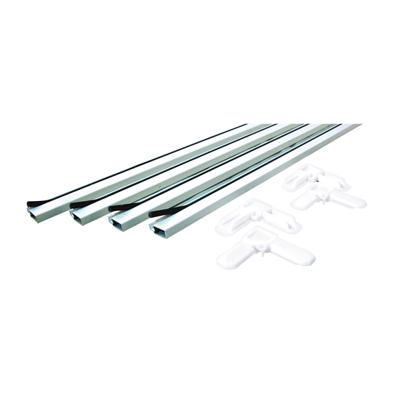 Make-2-Fit PL 7814 Screen Frame Kit, 5 ft L x 3/4 in W Dimensions, Aluminum, White, Painted, 10-Piece - 2
