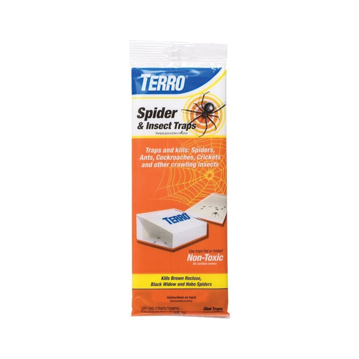 Terro T3206 Spider and Insect Trap, Solid, 10 in L Trap, 4 in W Trap, Clear - 3