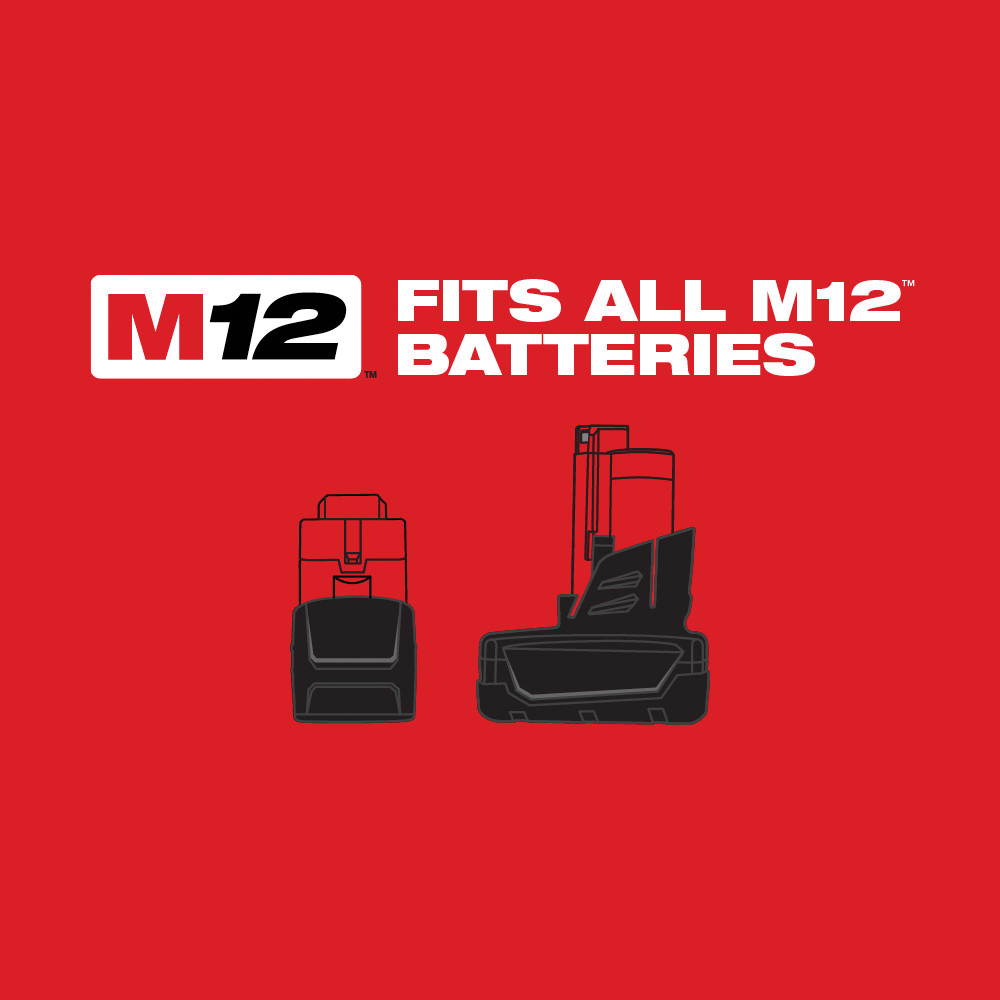 Milwaukee M12 2462-22 Impact Driver Kit, Battery Included, 12 V, 1.5 Ah, 1/4 in Drive, Hex Drive, 3300 ipm - 4