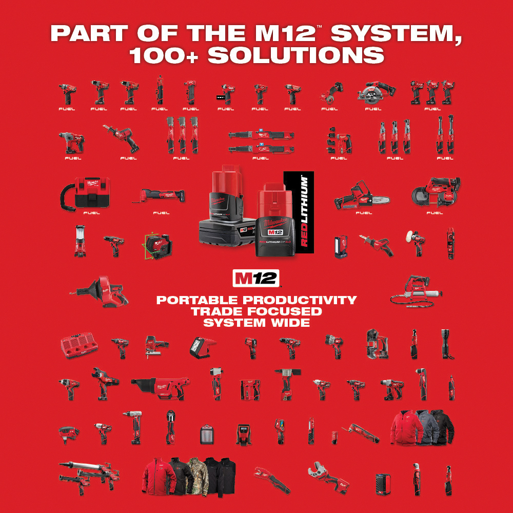 Milwaukee M12 2462-22 Impact Driver Kit, Battery Included, 12 V, 1.5 Ah, 1/4 in Drive, Hex Drive, 3300 ipm - 5