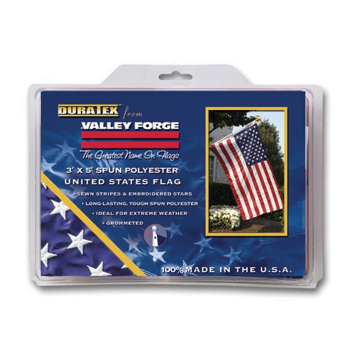 Valley Forge USDT3 USA Flag, 3 ft W, 5 ft H, Spun Polyester - 1