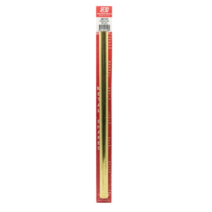 K & S 8143 Decorative Tube, Round, 12 in L, 5/8 in Dia, 0.014 in Wall, Brass - 2