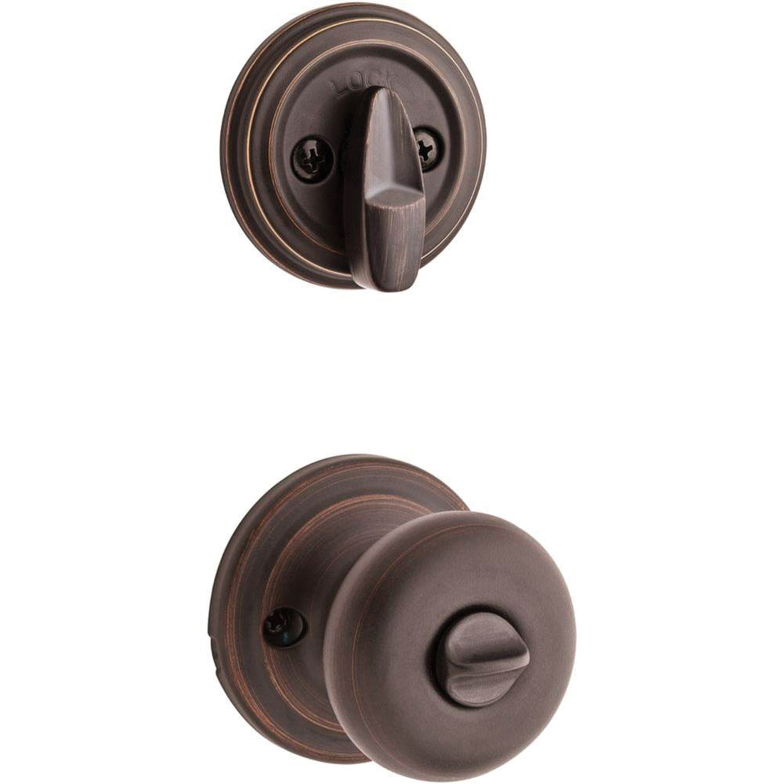 Kwikset Signature Series 99910-035 Combination Lockset, Knob Handle, Juno Design, Venetian Bronze, 2 Grade, Metal - 3