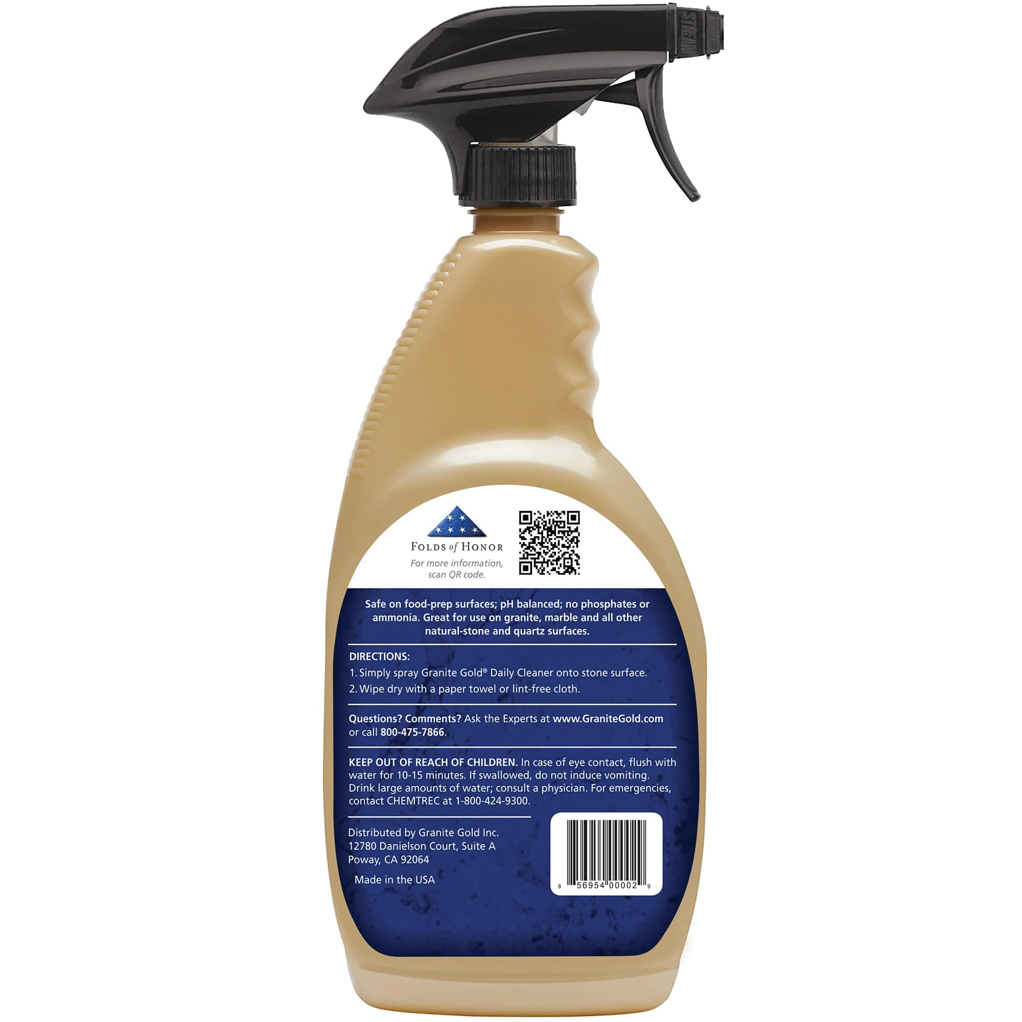 Granite Gold GG0032 Non-Toxic Cleaner, 24 oz, Liquid, Lemon Citrus Fragrance, Clear - 2