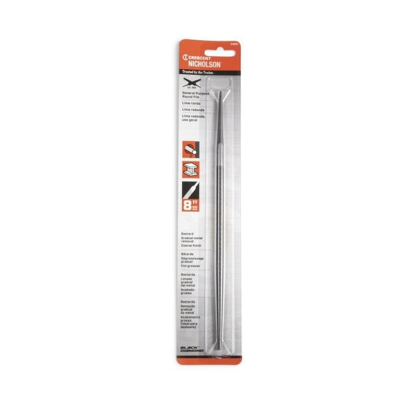 Crescent Nicholson 21853 Hand File, 8 in L Blade, 5/16 in W Blade, Tang Handle - 2