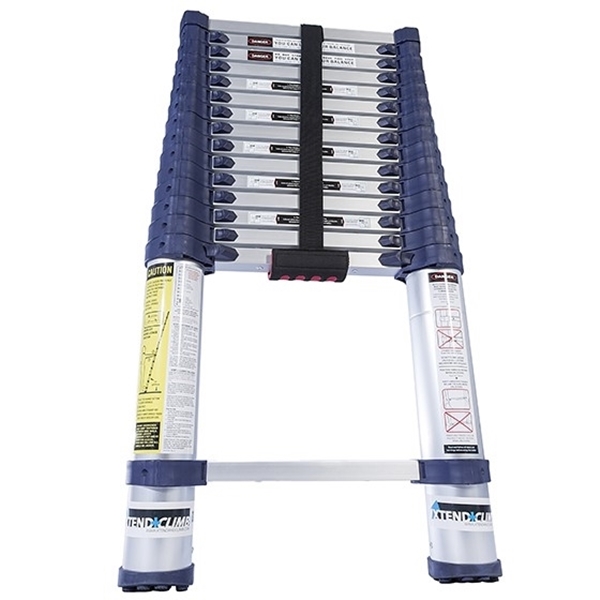 Xtend+Climb 785P Telescoping Ladder, 19-1/2 ft Max Reach H, 16-Step, 250 lb, 1-1/2 in D Step, Aluminum, Anodized - 2