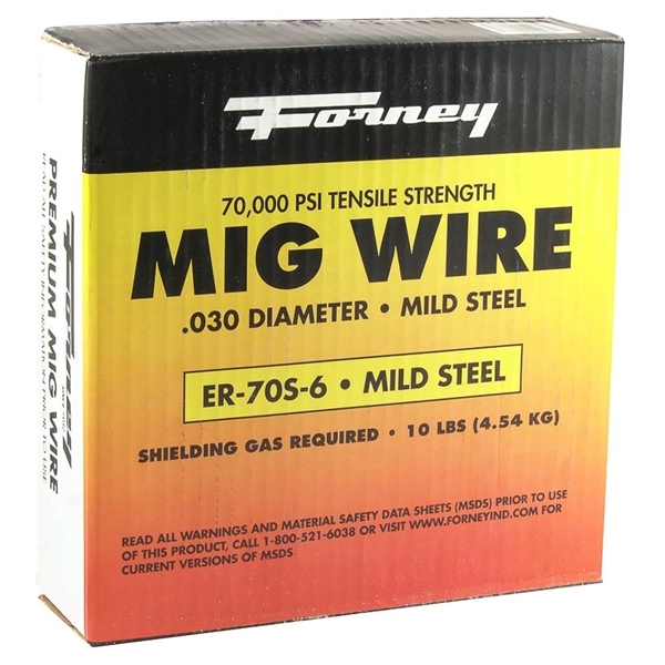 Forney 42286 MIG Welding Wire, 0.03 in Dia, Mild Steel, 70,000 psi Tensile Strength - 1