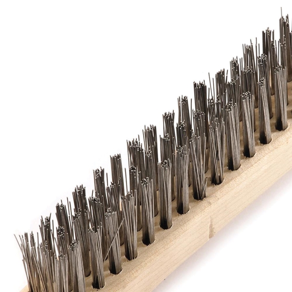 Forney 70521 Scratch Brush, Stainless Steel Bristle, 0.014 in L Trim, Wood Handle - 2