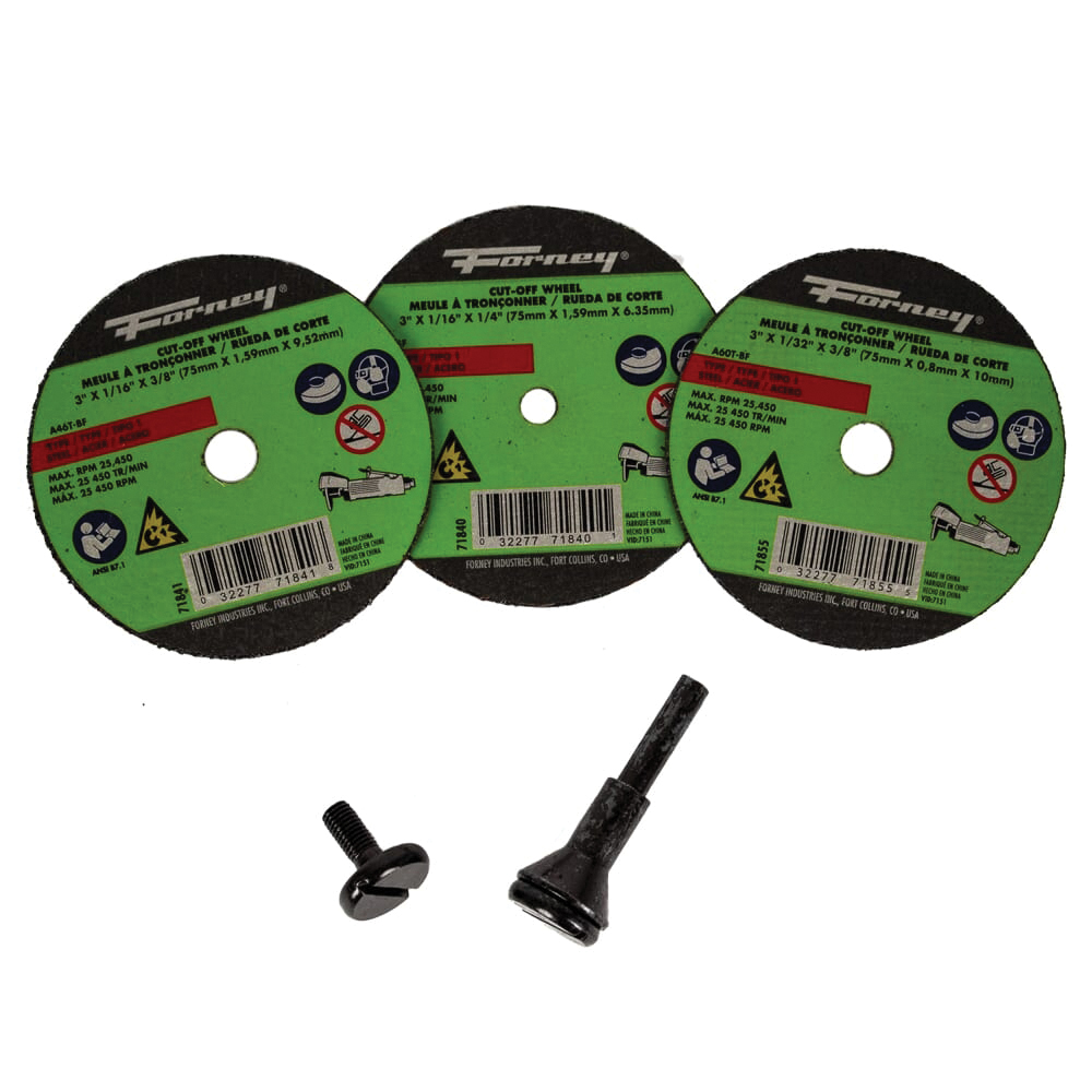 Forney 71798 Cut-Off Wheel Kit, 3 in Dia - 3
