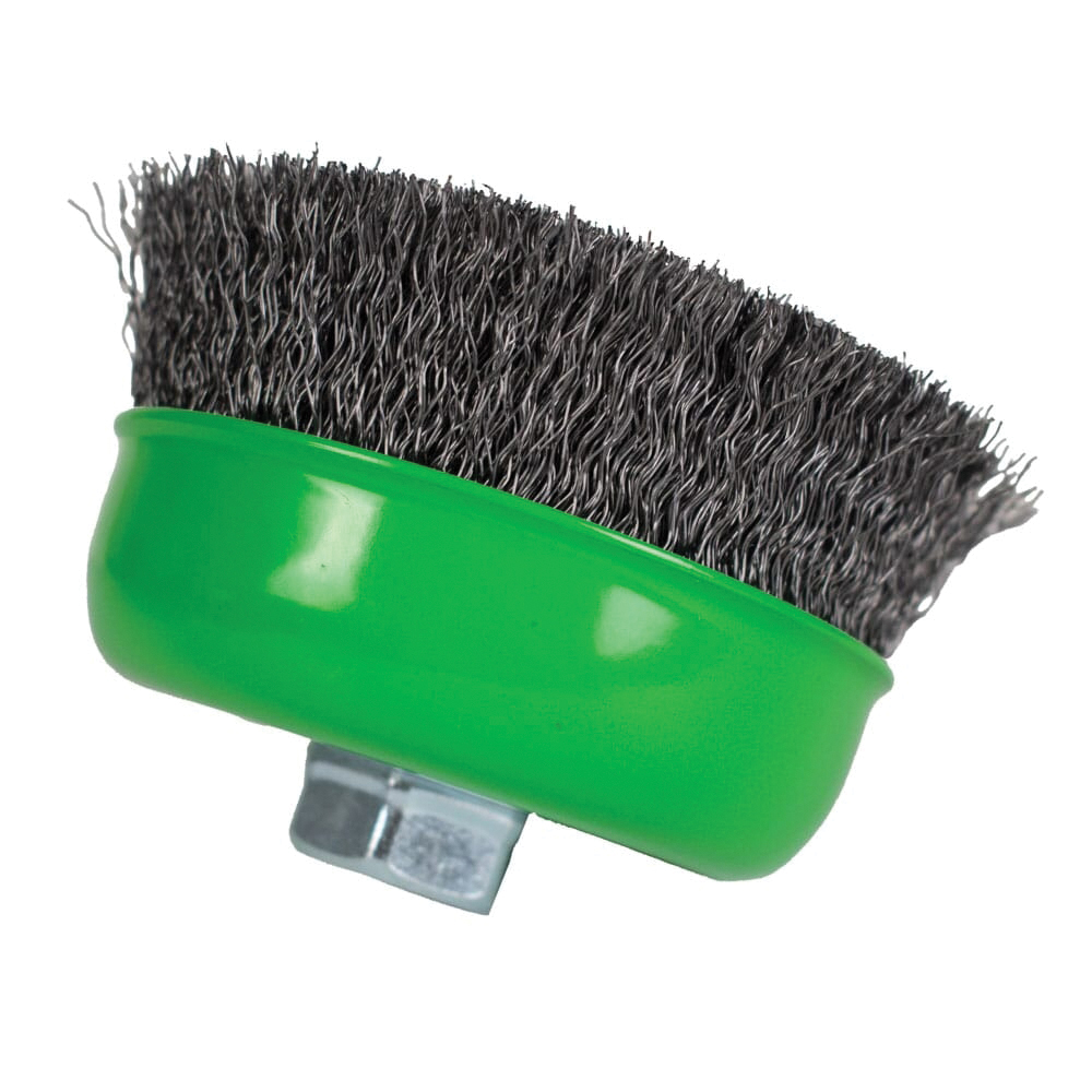 Forney 72754 Wire Cup Brush, 5 in Dia, 5/8-11 Arbor/Shank, 0.014 in Dia Bristle, Carbon Steel Bristle - 3