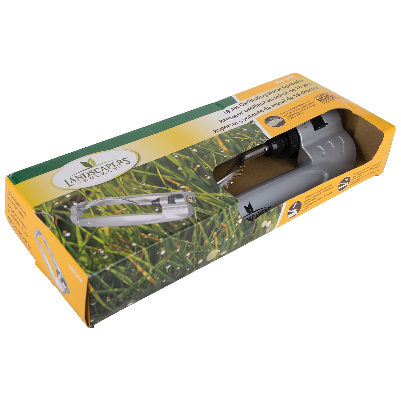 Landscapers Select YM18783 Lawn Sprinkler, Female, Rectangle, Aluminum - 2