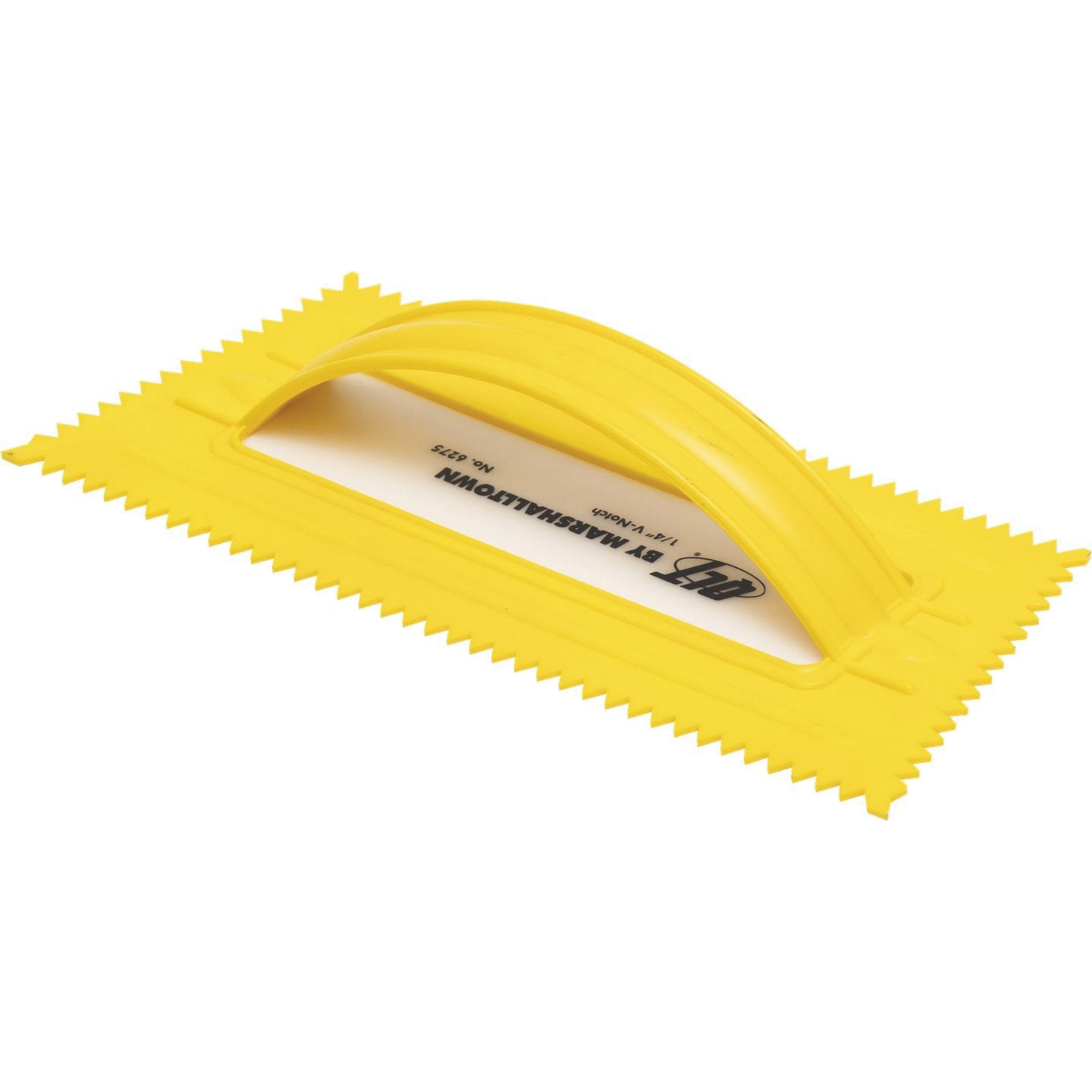 QLT 6275 Trowel, 1/4 in W x 13/64 in D Notch, 9-1/2 in L, 4-1/4 in W, V Notch, Comfort-Grip Handle - 3