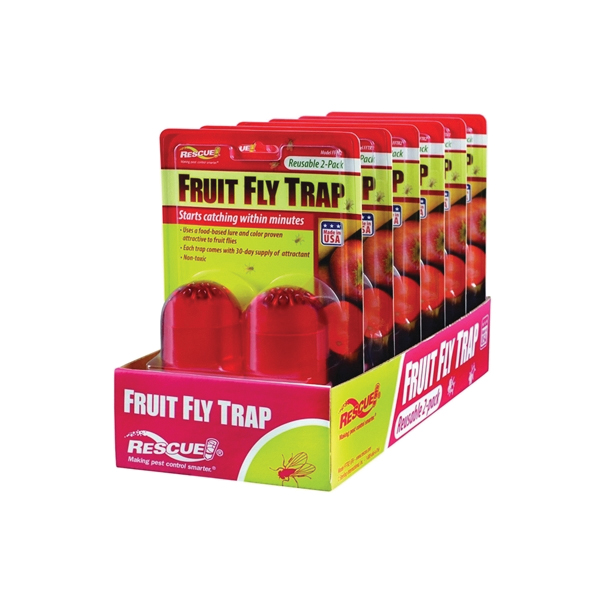 Rescue FFTR2-SF6 Fruit Fly Trap, 2 PK, Includes: 30 Days Attractant - 2