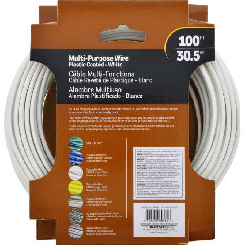 Hillman 122066 Fiber Core Wire, 100 ft L, Plastic, 50 lb, #5 - 3