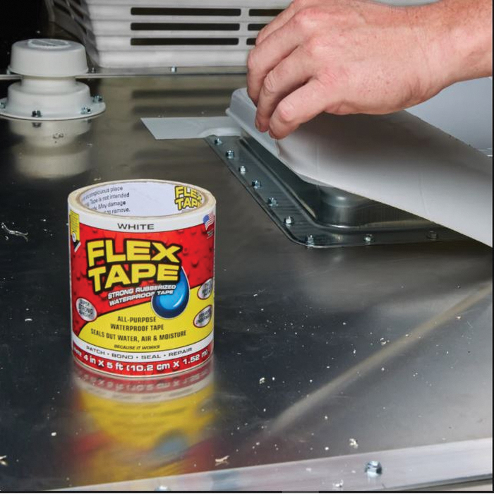 Flex Tape TFSWHTR0405 Tape, 5 ft L, 4 in W, Rubber Backing - 2