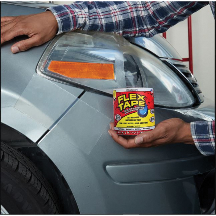Flex Tape TFSWHTR0405 Tape, 5 ft L, 4 in W, Rubber Backing - 4