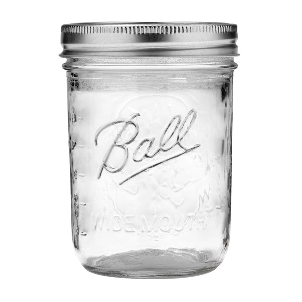 Ball 1440066000 Mason Jar, 16 oz Capacity, Glass, Case of 12 Jars - 3