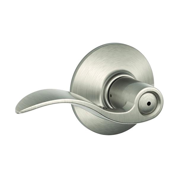 Schlage F Series F40V ACC 619 Privacy Lever, Mechanical Lock, Satin Nickel, Metal, Residential, 2 Grade - 2