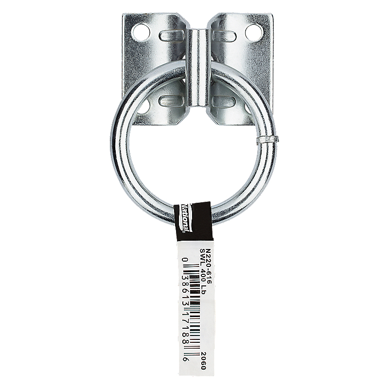 National Hardware 2060BC Series N220-616 Hitch Ring, 400 lb Working Load, 2 in ID Dia Ring, Steel, Zinc - 2