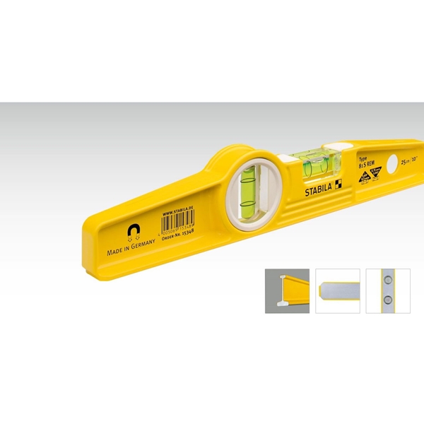 Stabila 25100 Torpedo Level, 10 in L, 2-Vial, Magnetic, Aluminum - 1