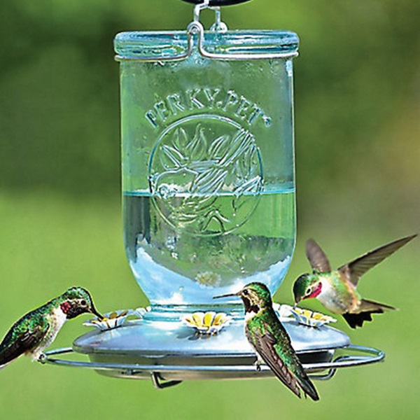Perky-Pet 785 Bird Feeder, 32 oz, 5-Port/Perch, Glass, Blue, 7-1/2 in H - 2