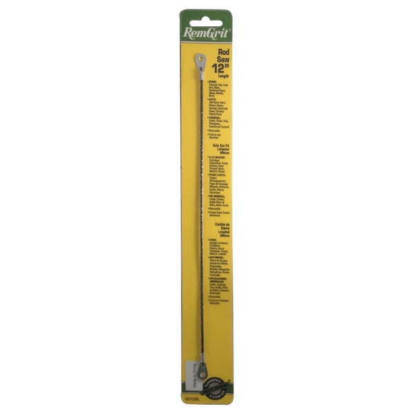 RemGrit E0406180 Rod Saw Blade, 12 in L, Carbide Cutting Edge - 1