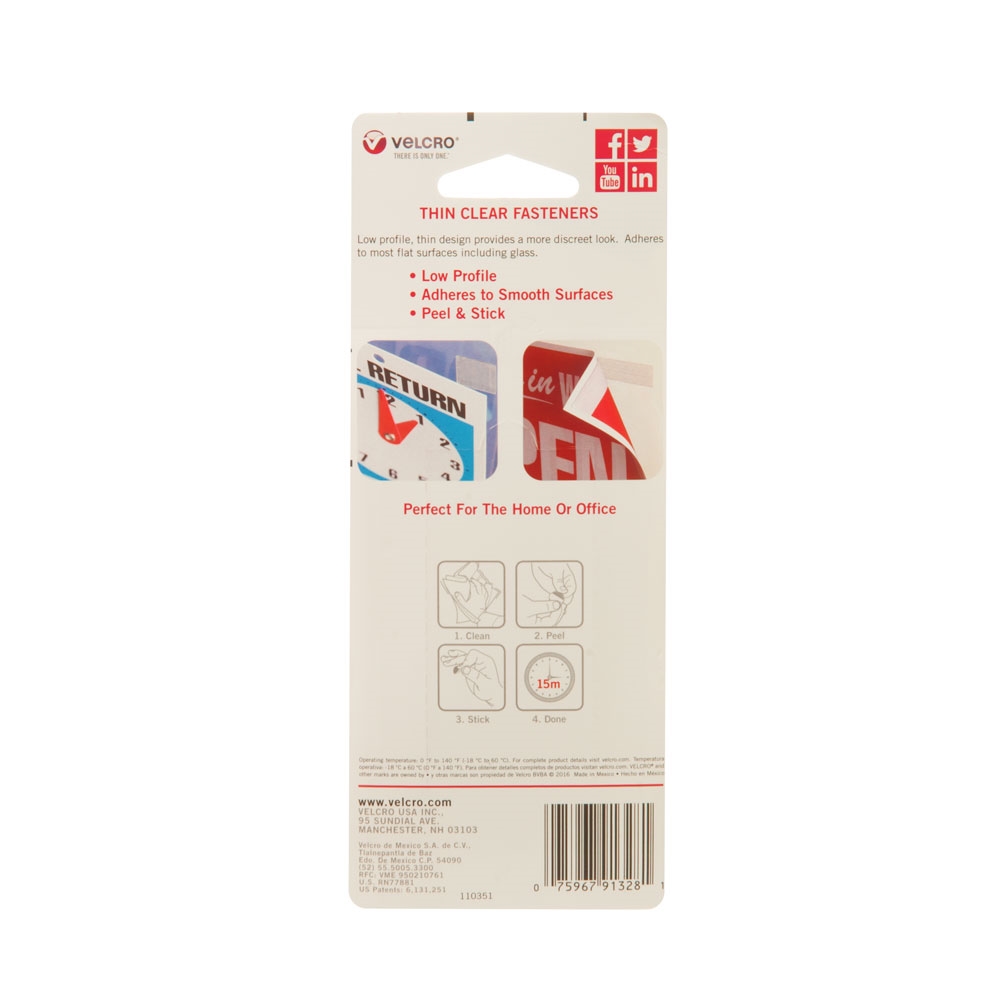 VELCRO Brand 91328 Hook and Loop Fastener, Clear - 2