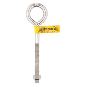 National Hardware N221-663 Eye Bolt, 3/8-16 Thread, Coarse Thread, 3 in L Thread, 1 in ID Dia Eye, 4.35 in L Shank - 2