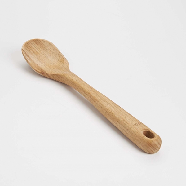 Good Grips 1058024 Non-Stick Large Spoon, 12.4 in OAL, Beechwood, Natural Oil - 1
