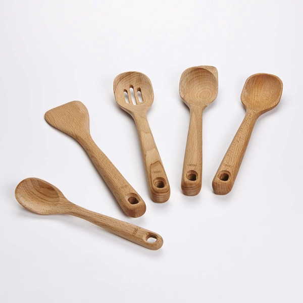 Good Grips 1058024 Non-Stick Large Spoon, 12.4 in OAL, Beechwood, Natural Oil - 2