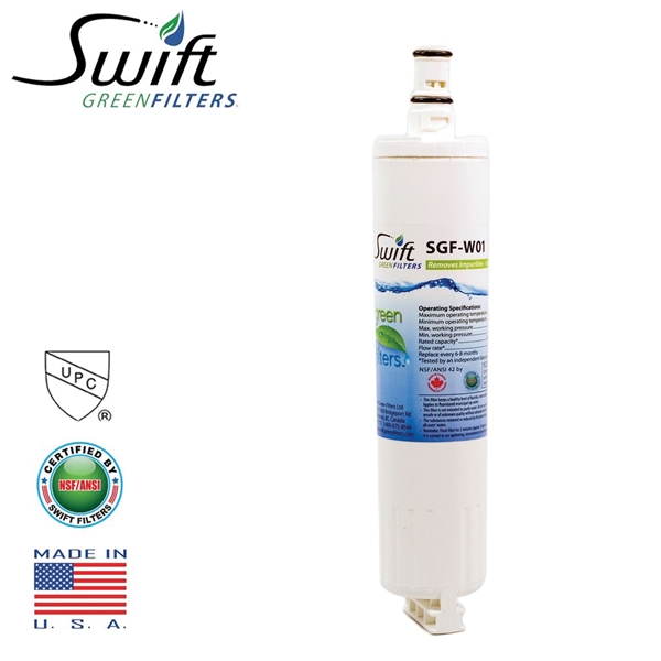 Swift Green Filters SGF-W01 Refrigerator Water Filter, 0.5 gpm, Coconut Shell Carbon Block Filter Media - 3