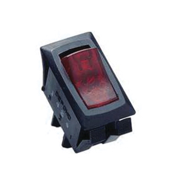 Gardner Bender GSW Series GSW-42 Rocker Switch, 8/16 A, 125/250 V, SPST, 0.55 x 1.12 in Panel Cutout, Black - 2