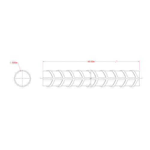 Steelworks 11803 Rebar, 1/2 in Dia, 4 ft L, Steel - 2