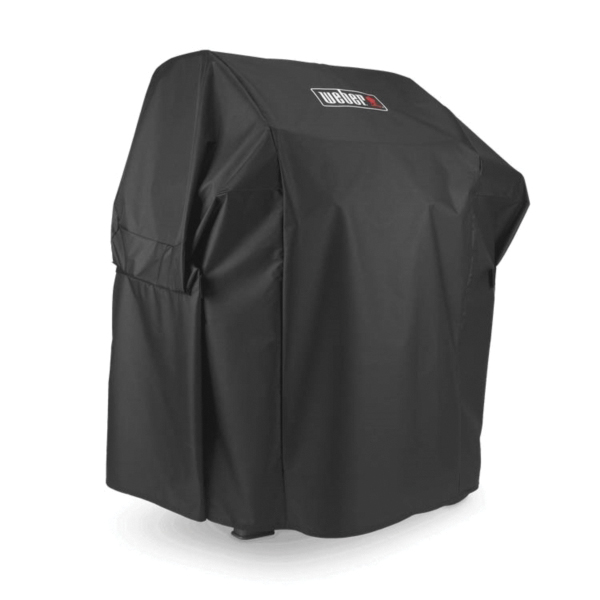 Weber 7138 Premium Grill Cover, 48 in W, 17.7 in D, 42 in H, Polyester, Black - 2