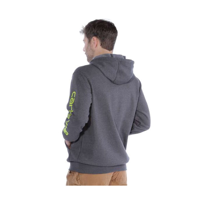 Carhartt K288-026REGXLA Sweatshirt, XL, Carhartt Signature Logo Print/Pattern, Carbon Heather, Regular, Cotton/Polyester - 4