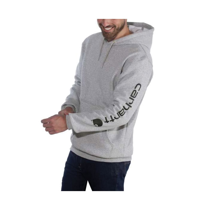 Carhartt K288-026REGXLA Sweatshirt, XL, Carhartt Signature Logo Print/Pattern, Carbon Heather, Regular, Cotton/Polyester - 5