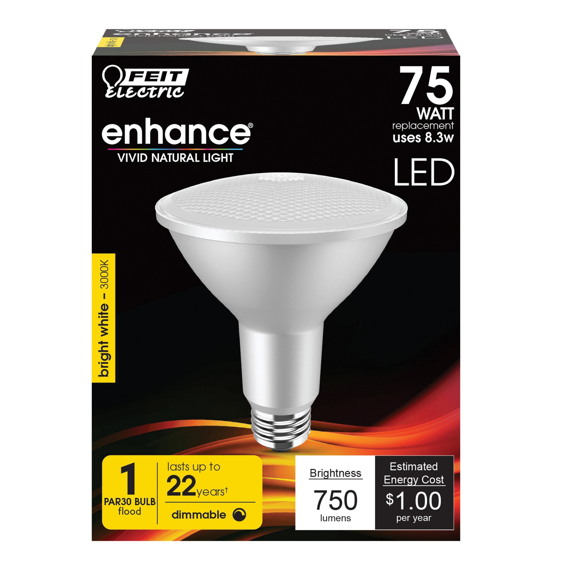 Feit Electric PAR30LDM/930CA LED Bulb, Flood/Spotlight, 750 Lumens, 120 V, PAR30 Lamp, 75 W Equivalent, E26 Lamp Base - 2