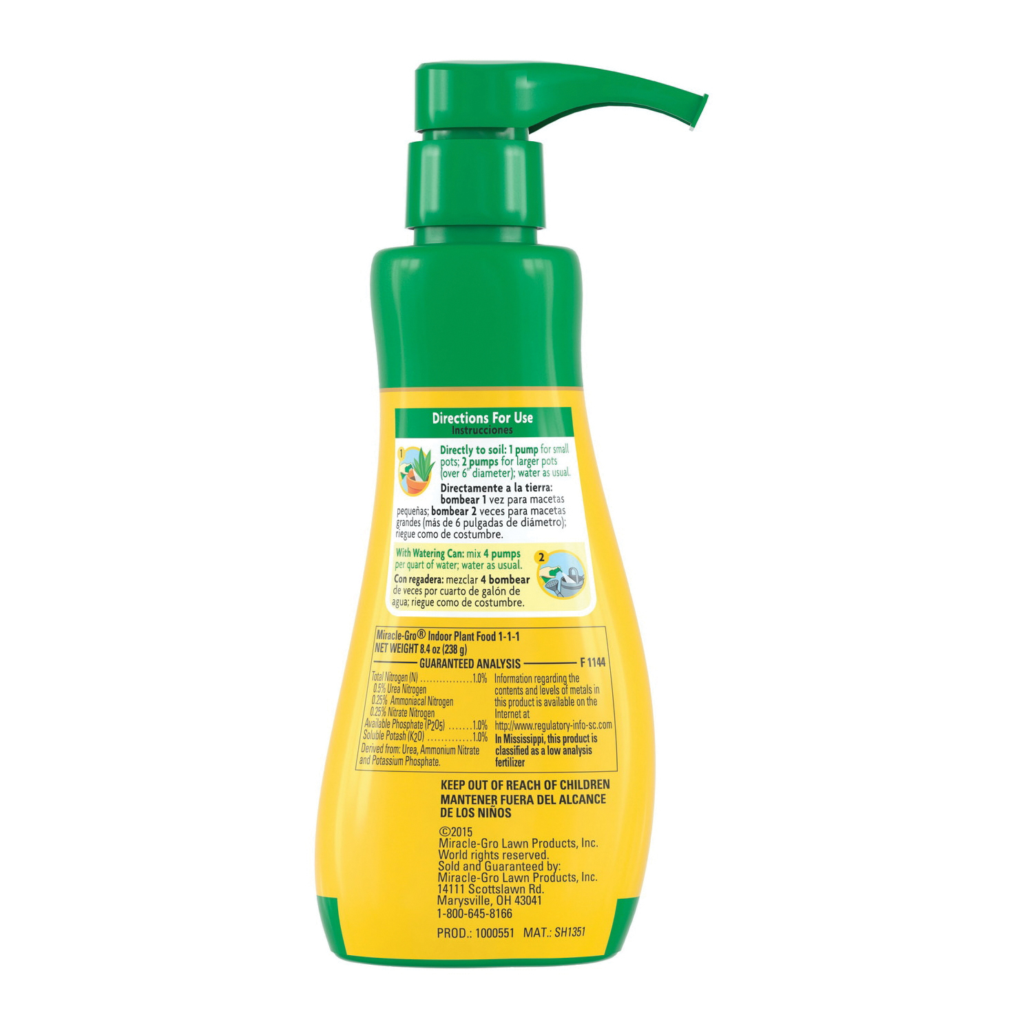 Miracle-Gro 1000551 Indoor Plant Food, 8 oz Bottle, Liquid, 1-1-1 N-P-K Ratio - 3