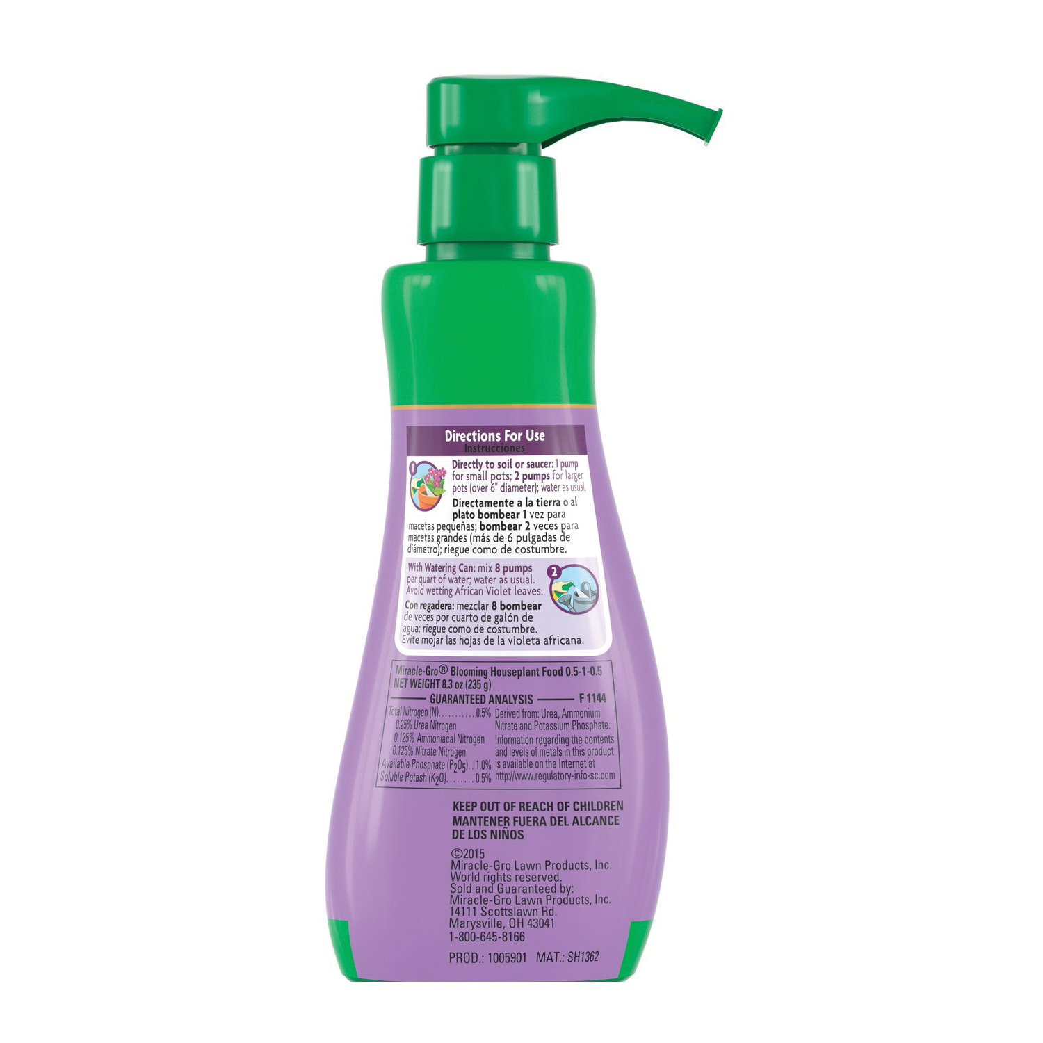 Miracle-Gro 1005901 Plant Food, 8 oz Bottle, Liquid, 0.5-1-0.5 N-P-K Ratio - 2